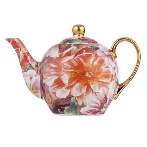 Peach Peony Bold Blooms 600ml Teapot
