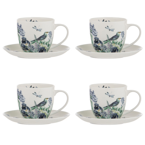 Iris Garden 260ml Teacup & Saucers