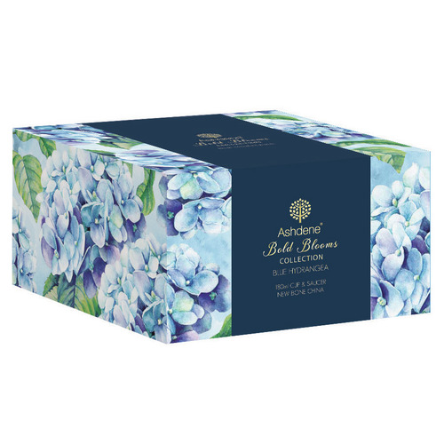 Blue Hydrangea Bold Blooms Teacup & Saucer