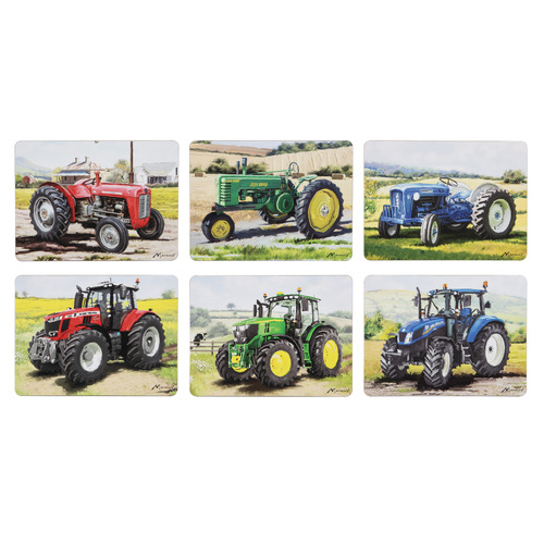 6 Piece Tractors Then & Now Placemat Set