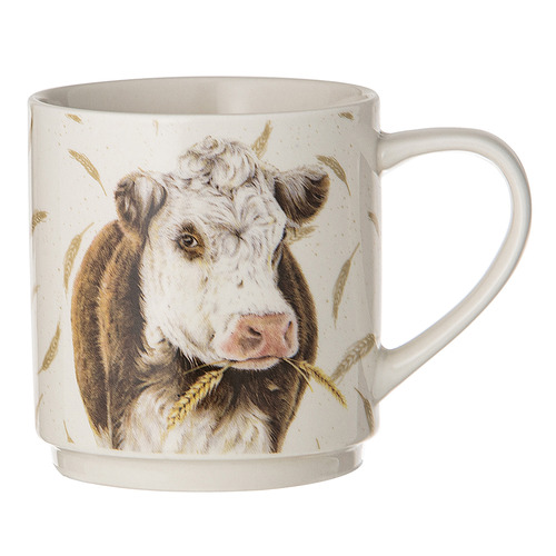 4 Piece Farmyard Faces Stackable Mug Set