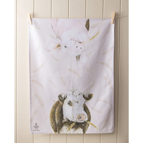 2 Piece Farmyard Faces Kitchen Towel Set