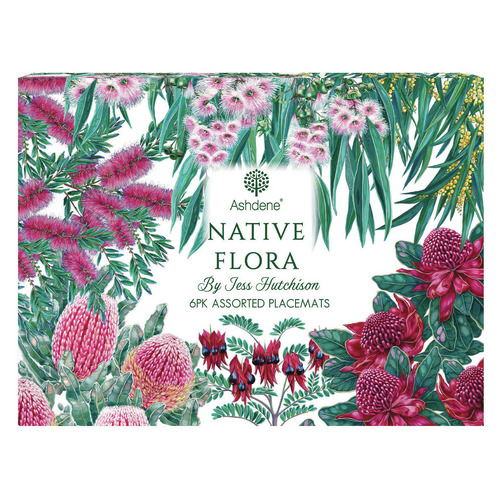 6 Piece Native Flora Placemat Set