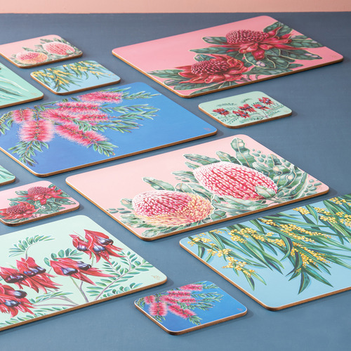 6 Piece Native Flora Placemat Set