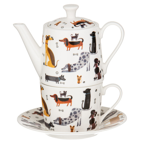 Puppers Canine Capers Tea for One with Saucer