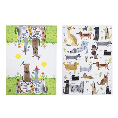 2 Piece Puppers Canine Capers Kitchen Towel Set