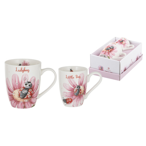 2 Piece Lady Bug Mini Me Mug Set