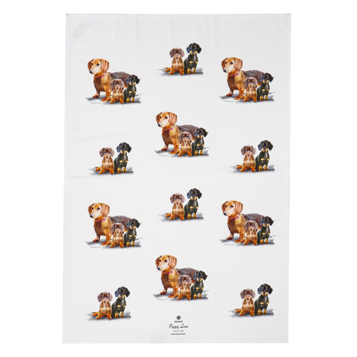 2 Piece Daschund Puppy Love Kitchen Towel Set