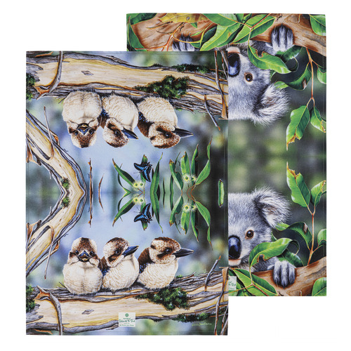 2 Piece Kburra and Koal Babies of The Bush Kitchen Towel Set