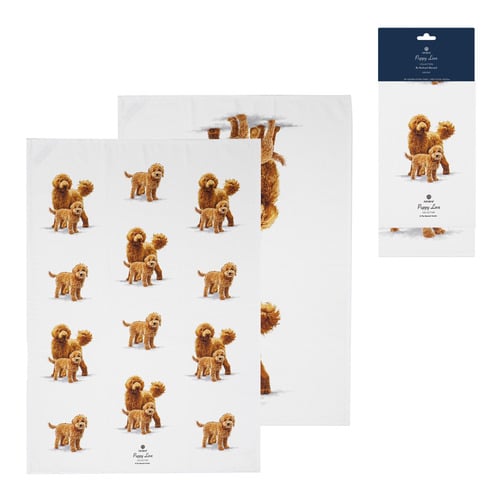 2 Piece Groodle Puppy Love Kitchen Towel Set