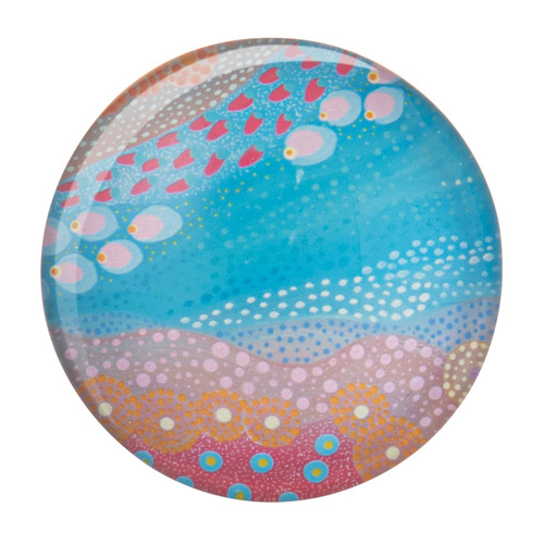6 Piece Koort Boodja Heart Country Glass Magnet Set