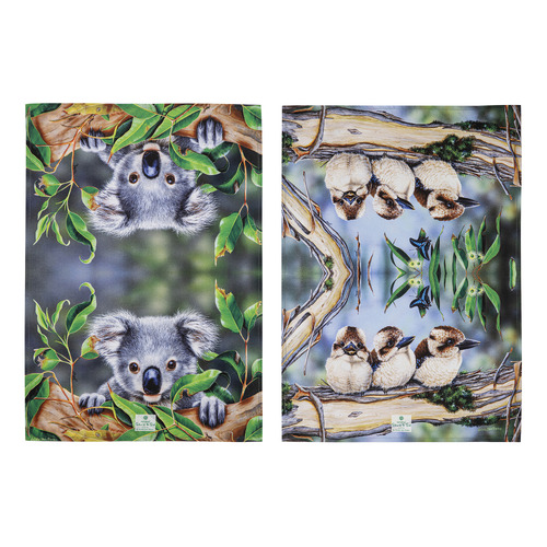 2 Piece Kburra and Koal Babies of The Bush Kitchen Towel Set