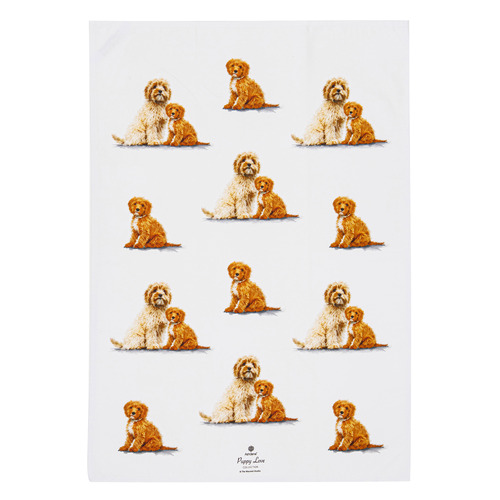 2 Piece Cavoodle Puppy Love Kitchen Towel Set