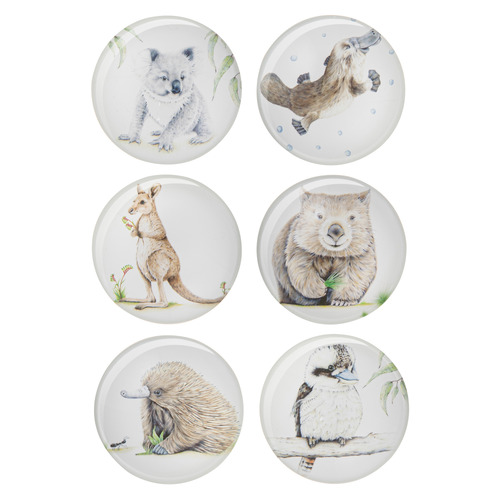 6 Piece Bush Buddies Glass Magnet Set