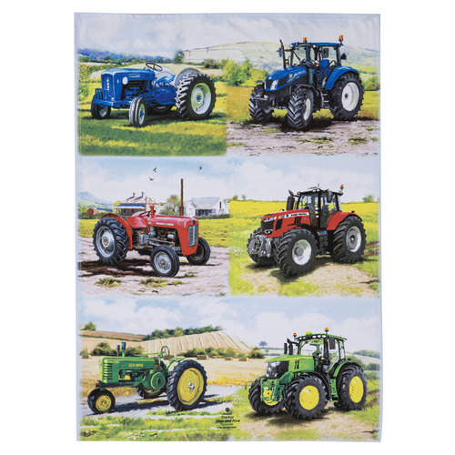 2 Piece Tractors Then Now Kitchen Towel Set