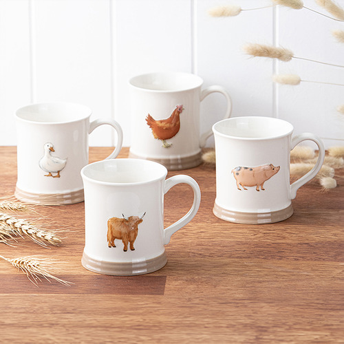 4 Piece Farm Friends 430ml Mug Set