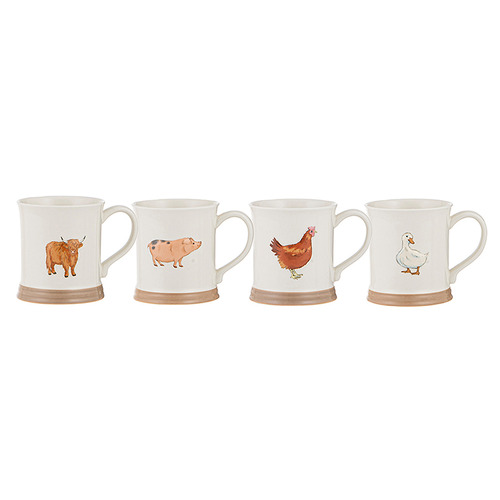 4 Piece Farm Friends 430ml Mug Set