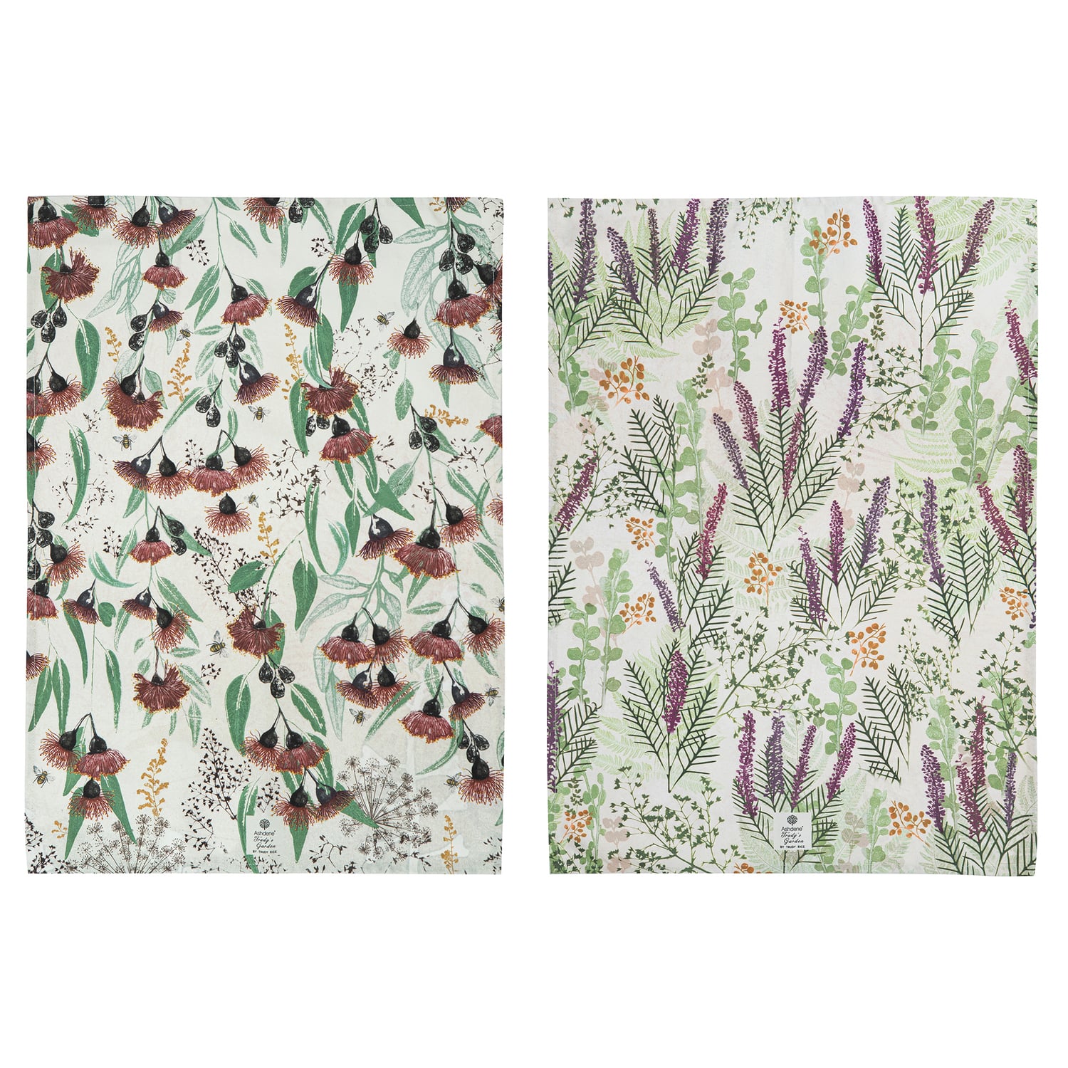 2 Piece Trudy's Garden Silver Princess Grevillea Tea Towel Set