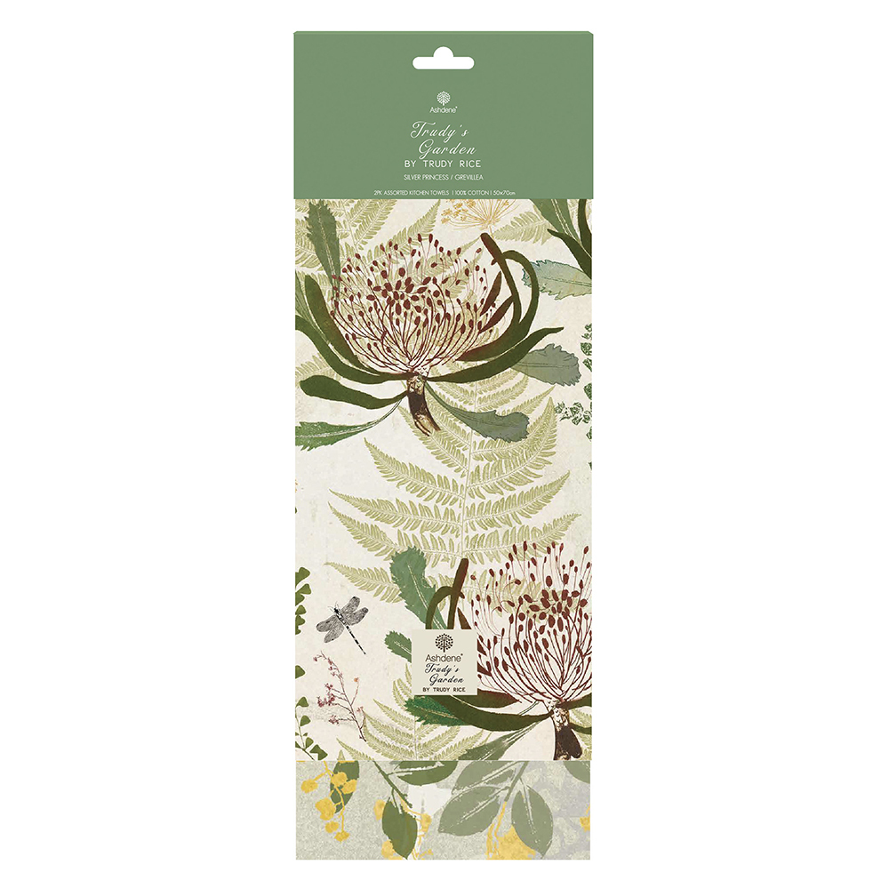 2 PieceTrudy's Garden Wattle Waratah Tea Towel Set