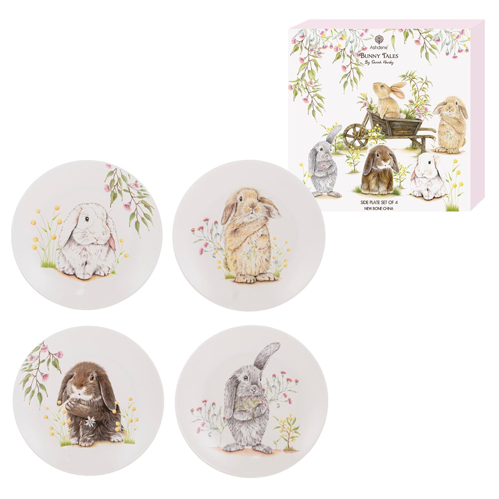 4 Piece Bunny Tales Side Plate Set