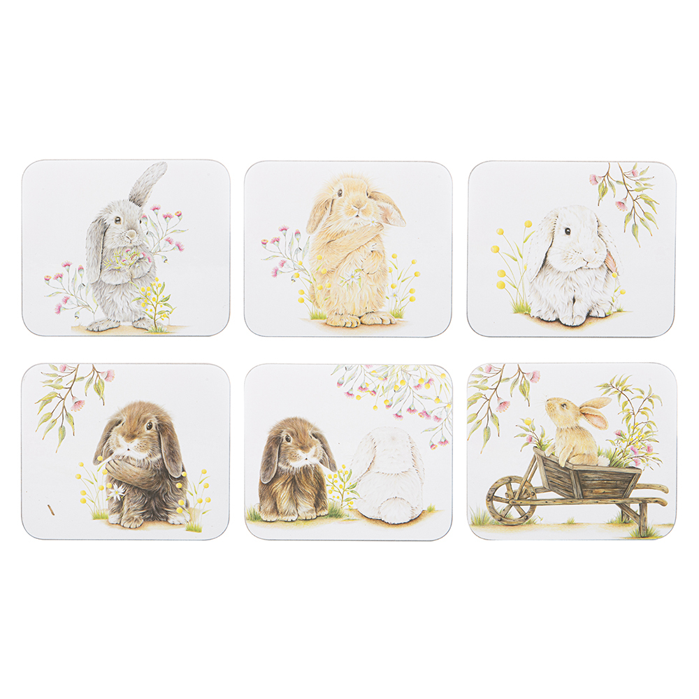 6 Piece Bunny Tales Coaster Set