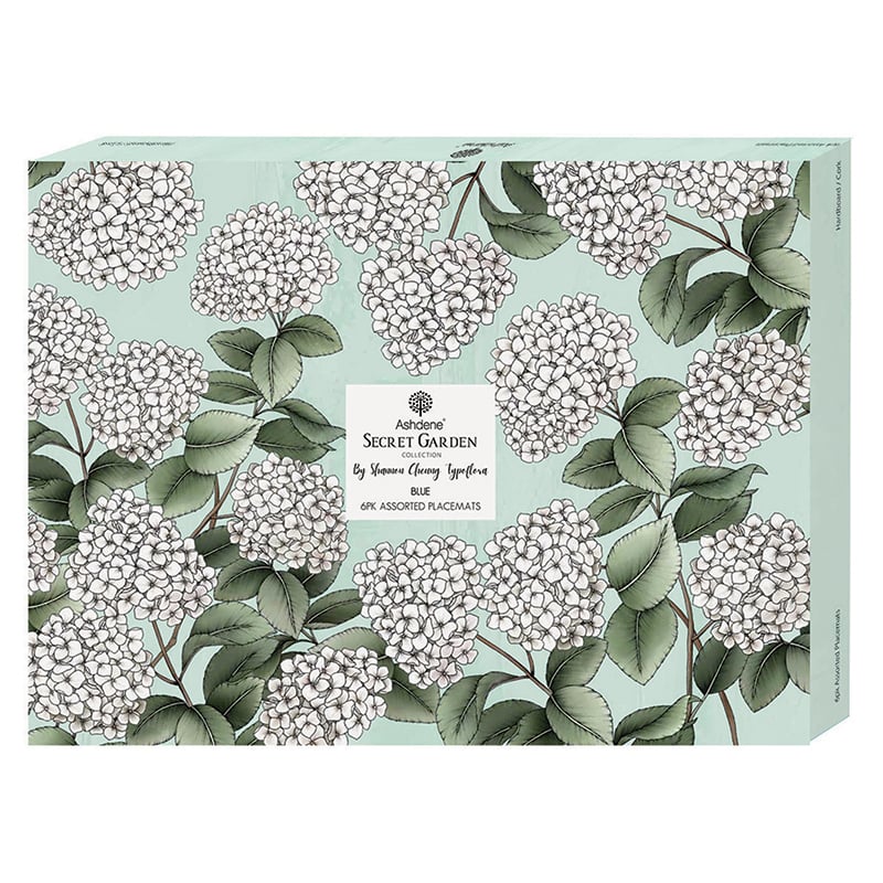 6 Piece Blue Secret Garden Placemat Set