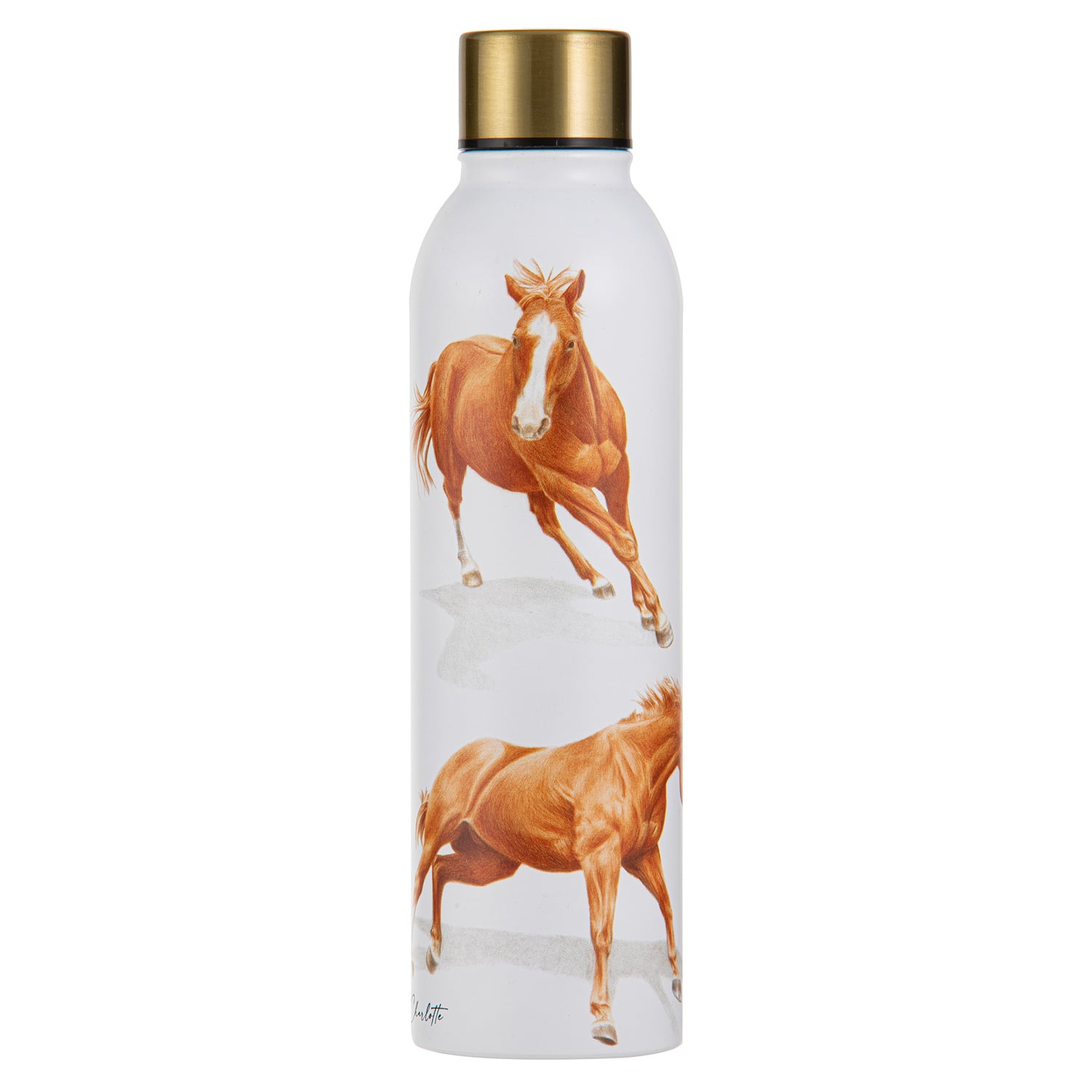 Horses By Charlotte Chestnut Drink Bottle