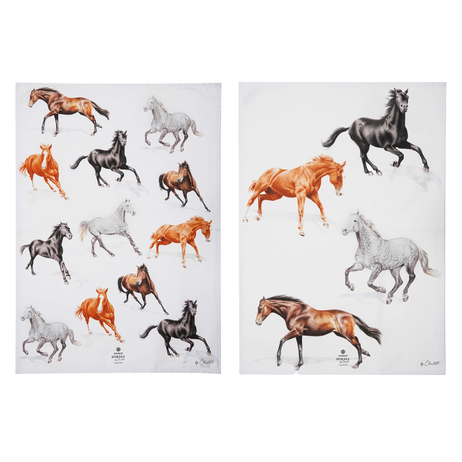 2 Piece Horses By Charlotte Tea Towel Set