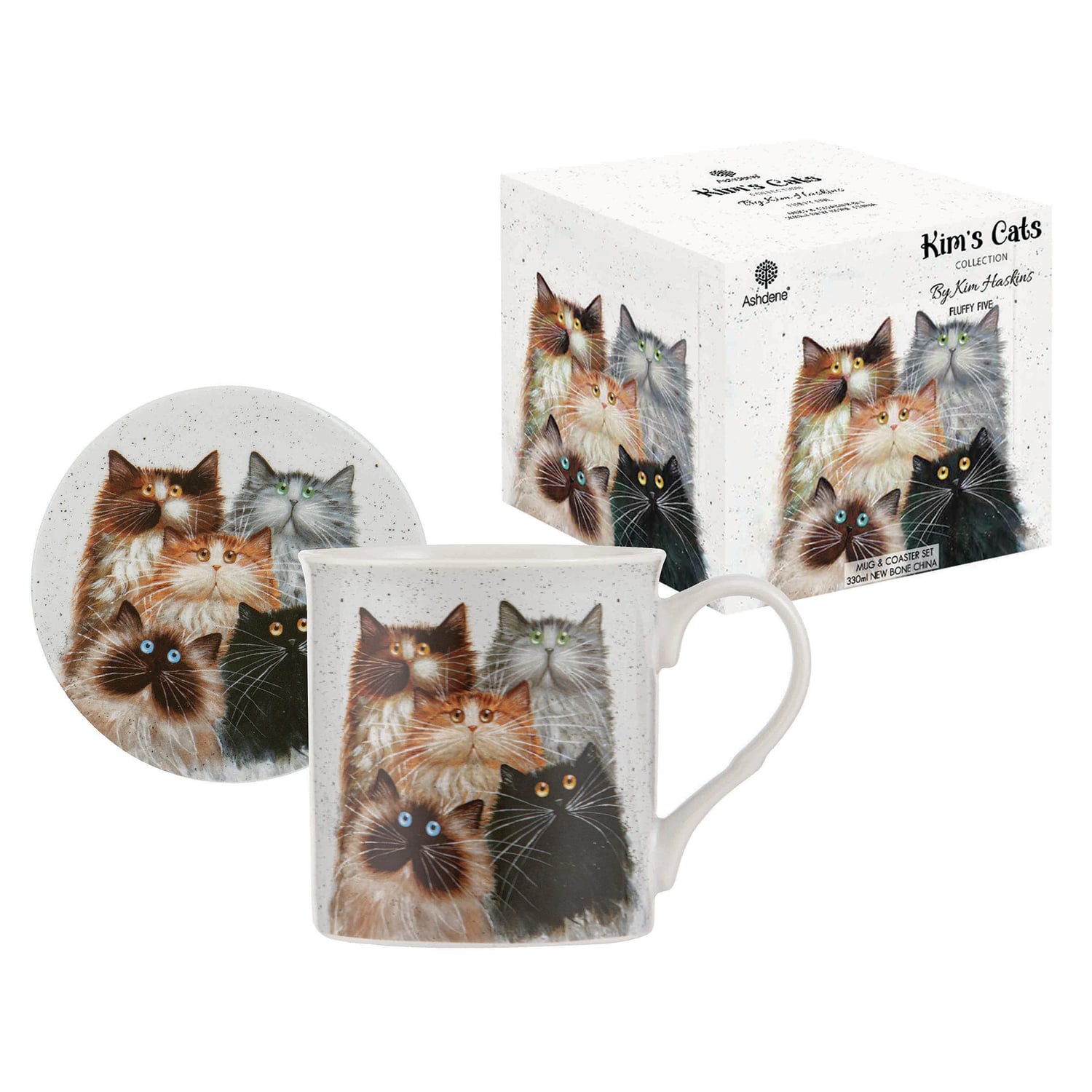 Kim's Cats Fluffy Five Mugs & Coasters