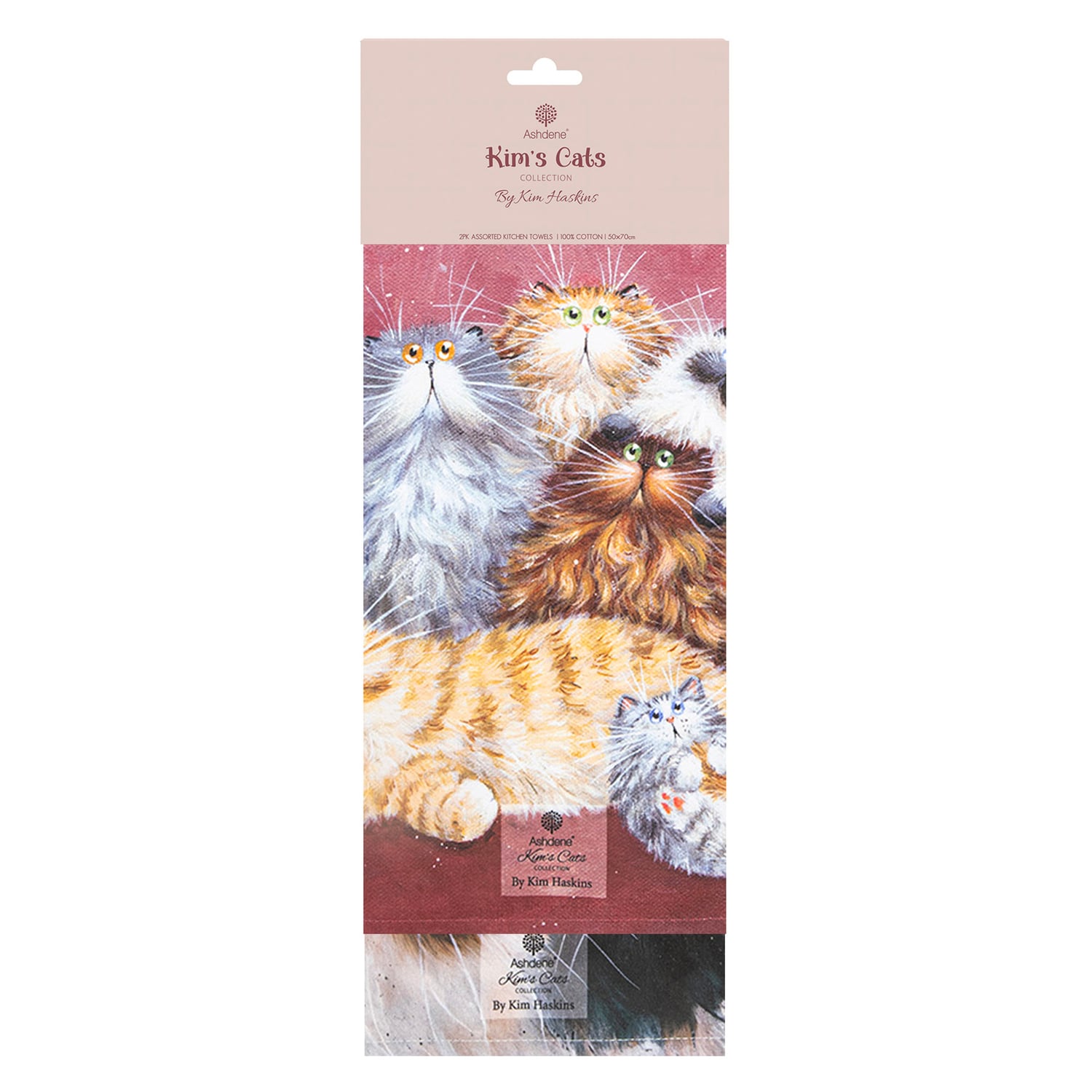 2 Piece Kim's Cats Fluffy Friends Tea Towel Set
