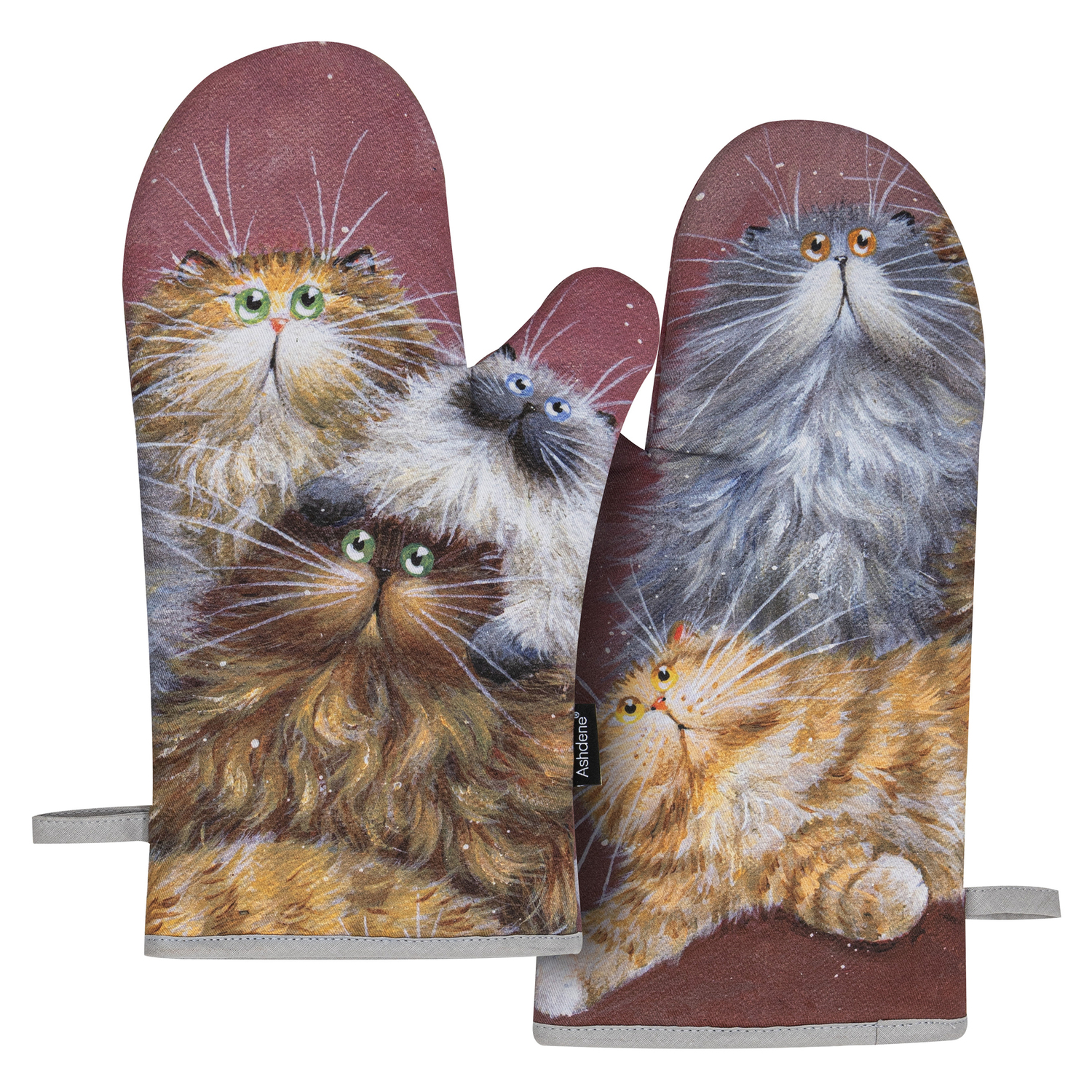 2 Piece Kim's Cats Friends Family Oven Mitts