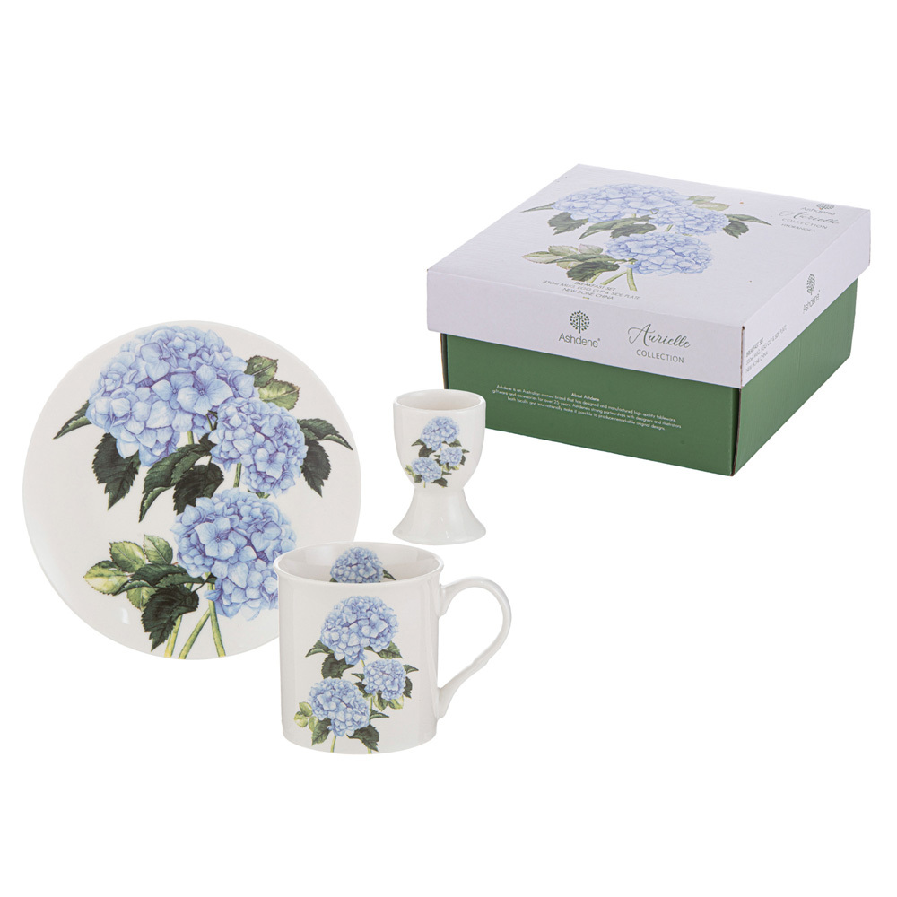 3 Piece Aurielle Hydrangea Breakfast Set