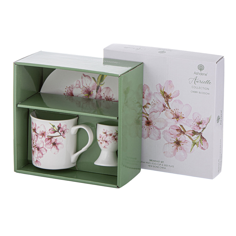 3 Piece Aurielle Cherry Blossom Breakfast Set