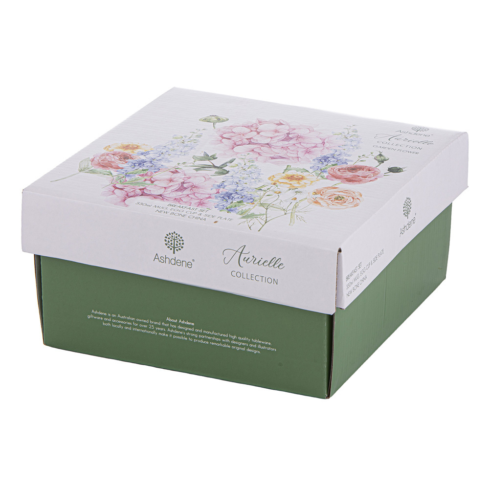 3 Piece Aurielle Garden Flower Breakfast Set