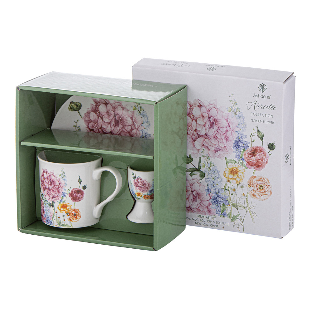 3 Piece Aurielle Garden Flower Breakfast Set