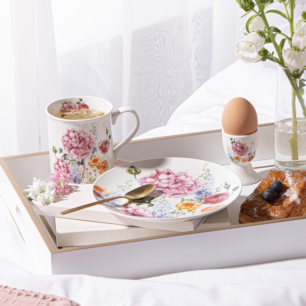 3 Piece Aurielle Garden Flower Breakfast Set
