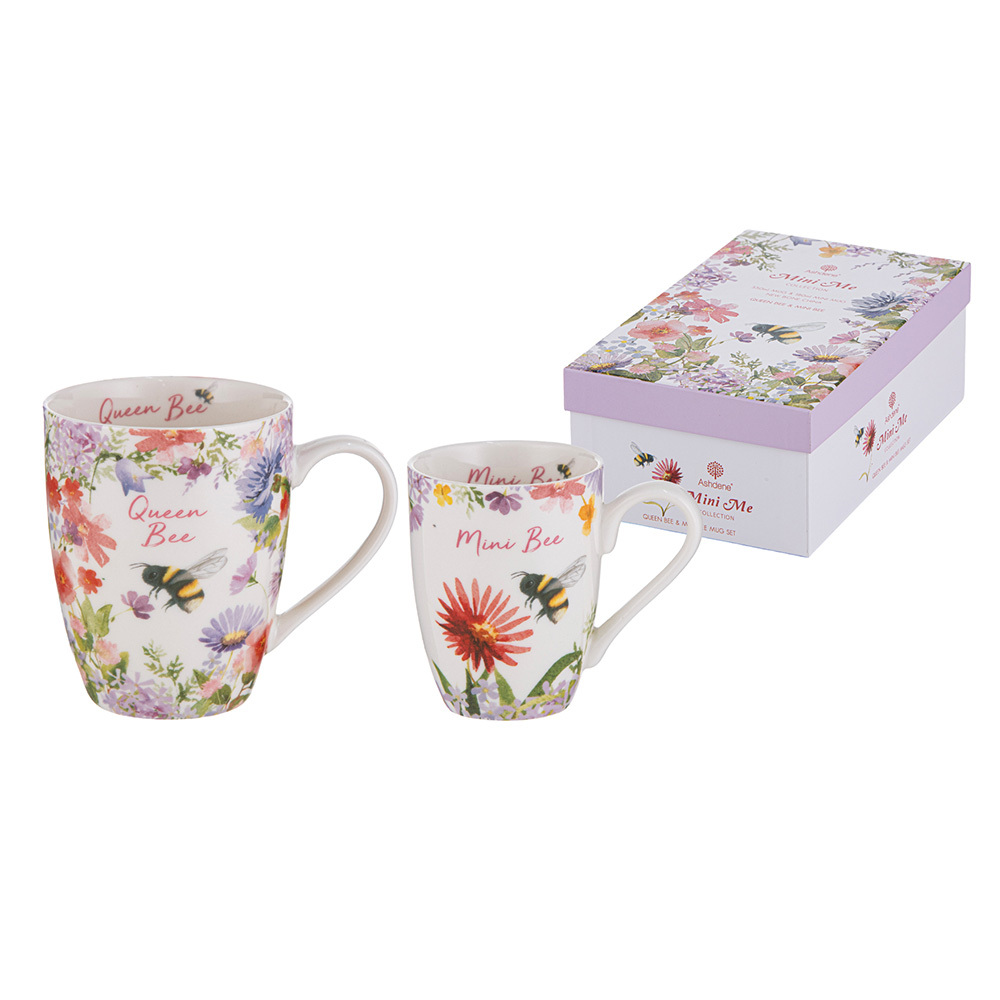 2 Piece Mini Me Queen & Mini Bee Mug Set