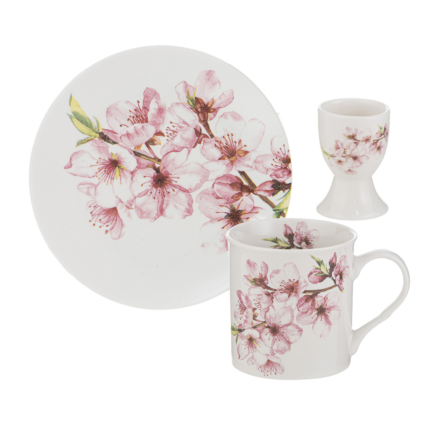 3 Piece Aurielle Cherry Blossom Breakfast Set