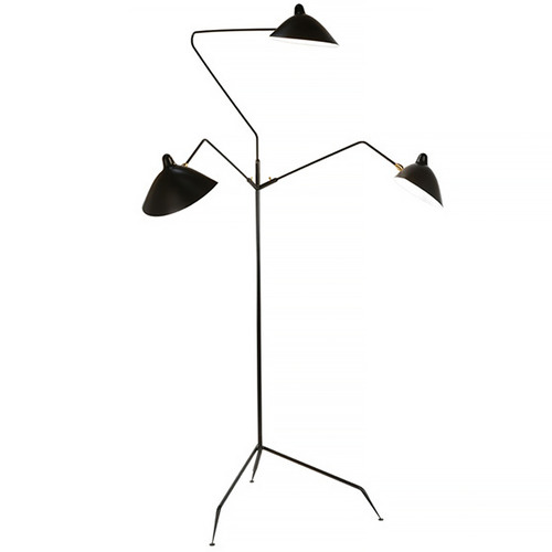 3 Light Serge Mouille Replica Floor Lamp