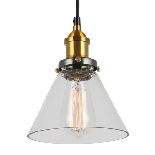 Clear Glass Funnel Filament Pendant