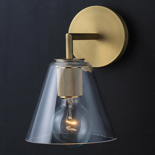Clear & Gold Kyran Replica Glass Wall Light