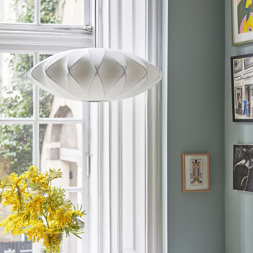 White George Nelson Replica Cross Saucer Pendant Light