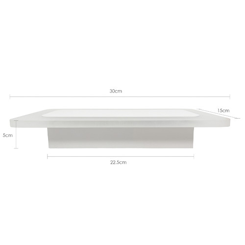 White Leticia Rectangular 12W Wall Light