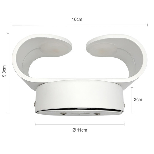 White Nikkita 6W Wall Light