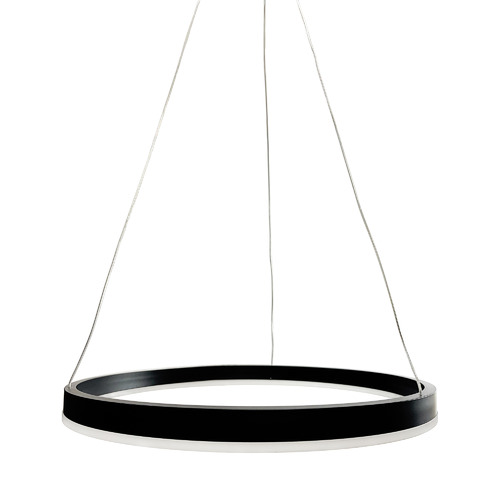 Black LED Ring Pendant Light