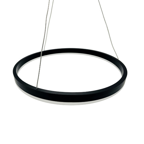 Black LED Ring Pendant Light