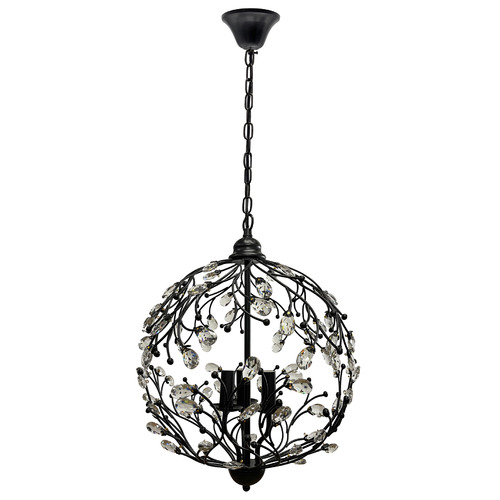 Beatrix 3 Light Metal & Crystal Chandelier