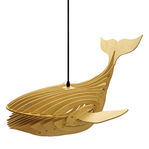 Whale Wooden Pendant Light
