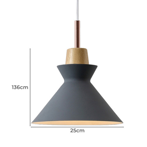 Dark Grey Stamp 25cm Pendant Light