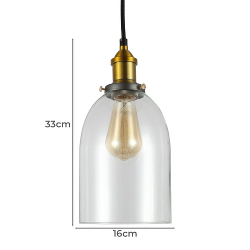 Clear Cloche Filament Pendant Light